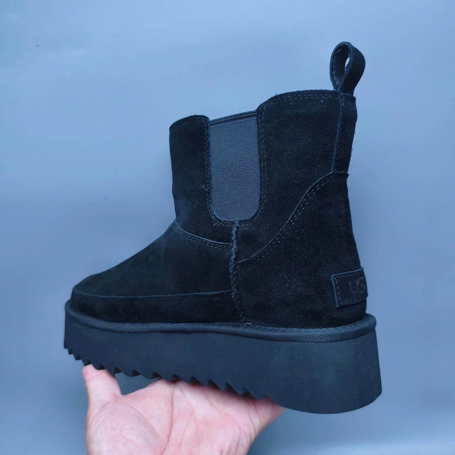 💰560 UGG sheepskin all-in-one snow boots 8051 thick-soled Chelsea casual shoes Color: maroon black antelope brown Matching size: 35-40